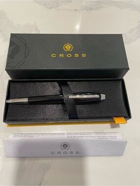 Vintage Cross Townsend Ballpoint Black & Chrome  Pen